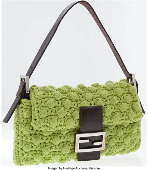 fendi green knit bag|Tote Bags .